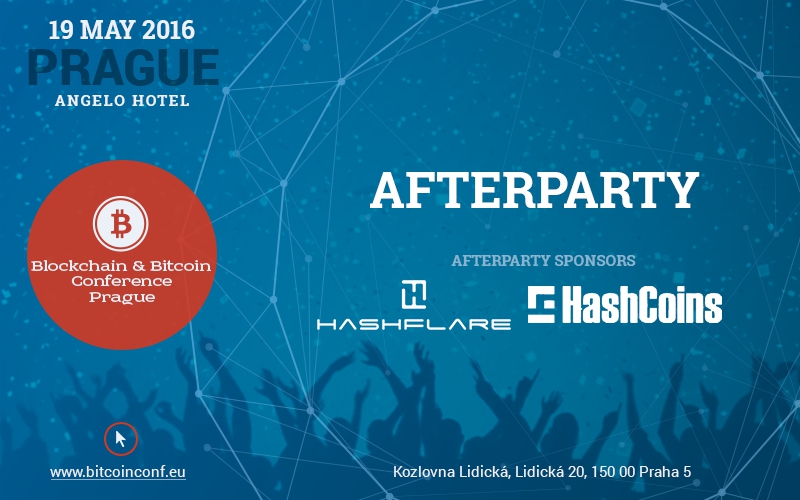 Party in restaurant for guests and participants of Bitcoin & Blockchain Conference Prague