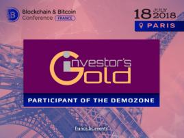 Investor's Gold blockchain platform to exhibit at Blockchain & Bitcoin Conference France