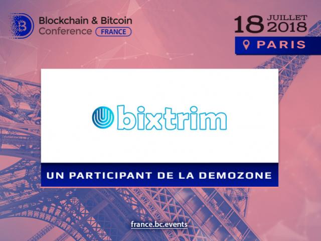 Bixtrim - un des participants de la zone démo de la Blockchain & Bitcoin Conference France
