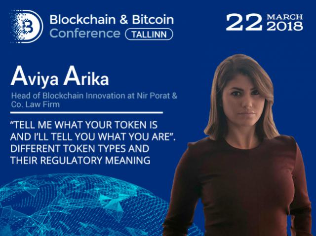 Leading lawyer on blockchain Aviya Arika to talk about legal regulation of tokens, depending on their type