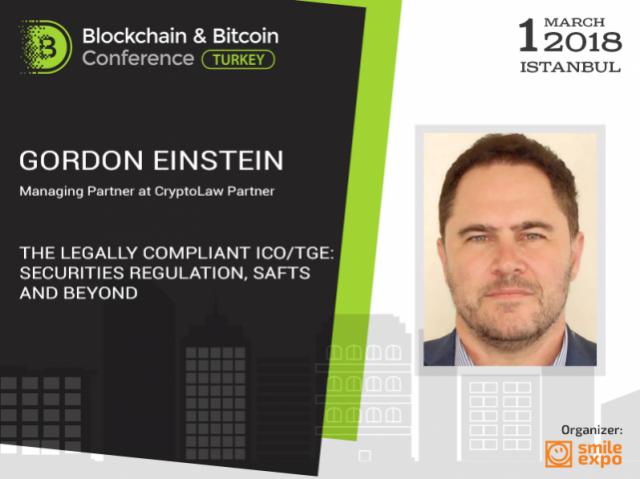 Legally Compliant ICO: Regulation and Beyond. Crypto-Attorney and Technologist Gordon Einstein to share his experience 