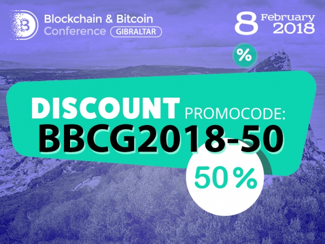 Three days only: 50% discount to Blockchain & Bitcoin Conference Gibraltar