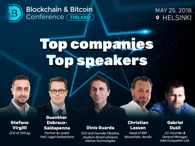 Top experts from the largest global companies at Blockchain & Bitcoin Conference Finland