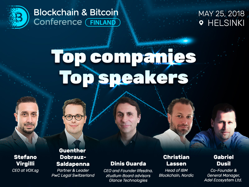 Top experts from the largest global companies at Blockchain & Bitcoin Conference Finland